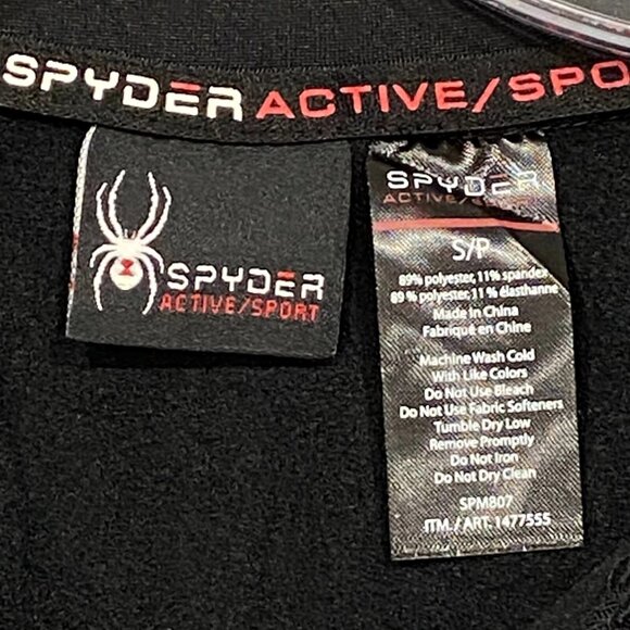 SPYDER 1/4 Zip Shirt Mens Small Black Base Layer Lightweight Pullover Quick Dry - Picture 7 of 11
